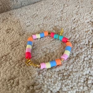 Handmade clay disc bead bracelet!